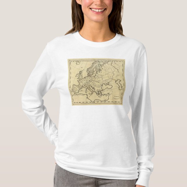Europe outline map T-Shirt (Front)