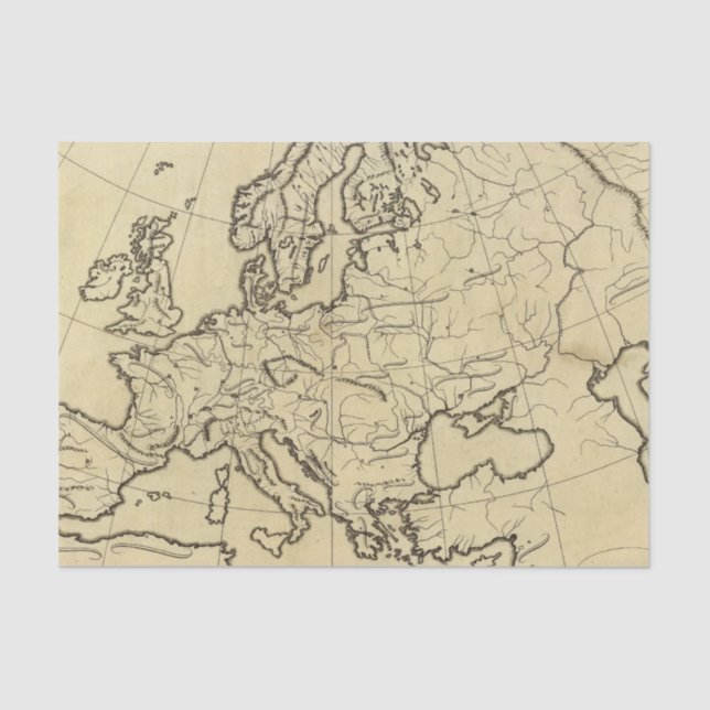 Europe outline map tissue paper (Front)