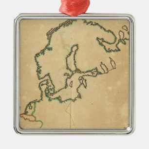 Europe Outline Metal Tree Decoration