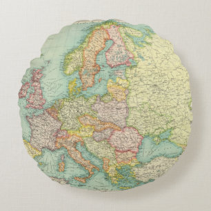 Europe political Map Round Cushion
