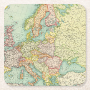 Europe political Map Square Paper Coaster