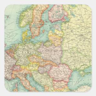 Europe political Map Square Sticker