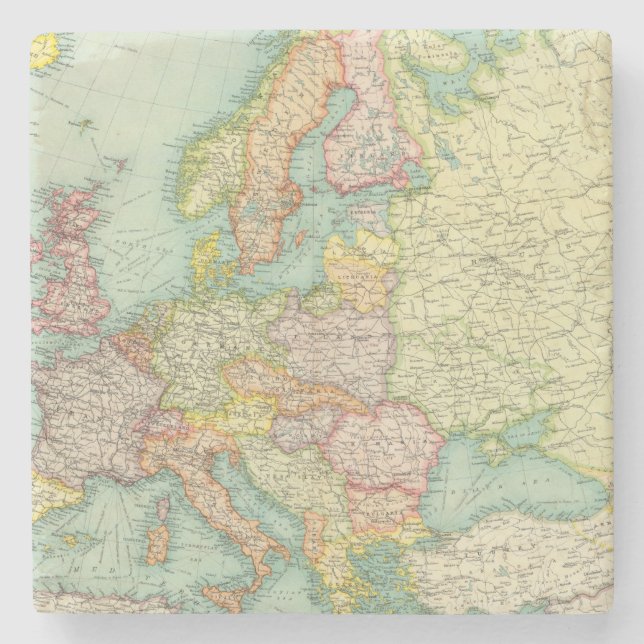 Europe political Map Stone Coaster (Front)