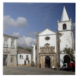 Europe, Portugal, Obidos. Santa Maria Church in Ceramic Tile