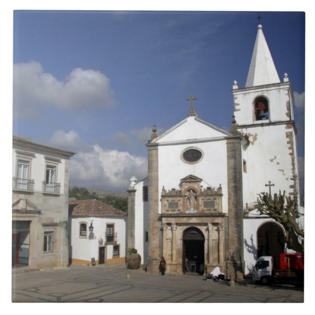Europe, Portugal, Obidos. Santa Maria Church in Ceramic Tile (Front)