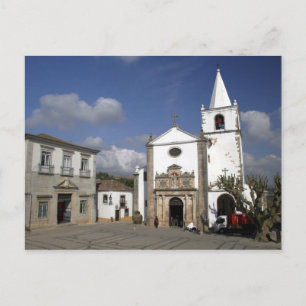 Europe, Portugal, Obidos. Santa Maria Church in Postcard