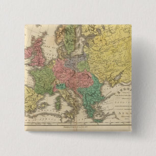 Europe Religion Atlas Map 15 Cm Square Badge