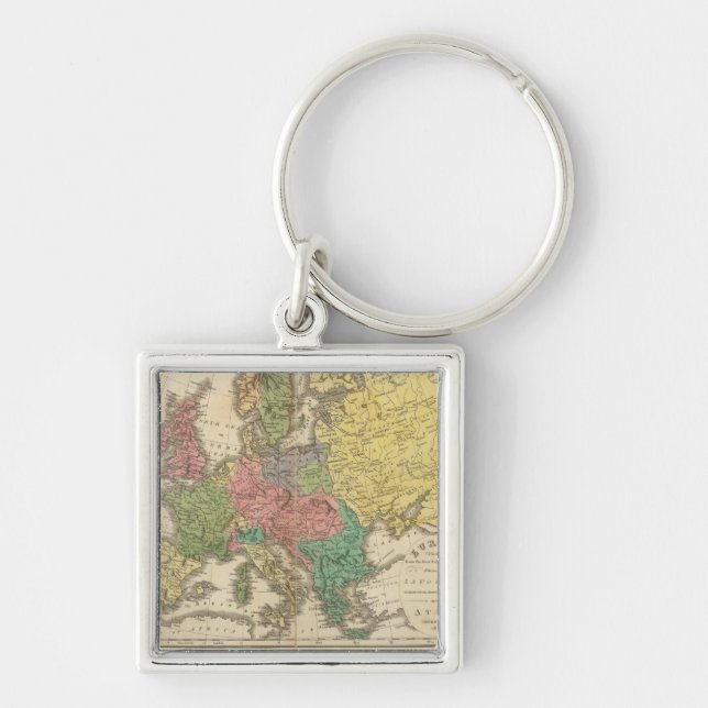 Europe Religion Atlas Map Key Ring (Front)