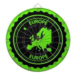 Europe rubber stamp dartboard