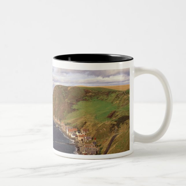 Europe, Scotland, Aberdeen. Overhead view of Two-Tone Coffee Mug (Right)