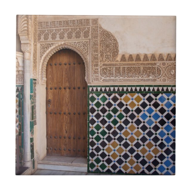 Europe, Spain, Andalusia, Granada, Alhambra Ceramic Tile (Front)