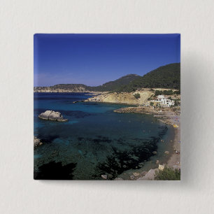 Europe, Spain, Balearics, Ibiza, Cala de 15 Cm Square Badge