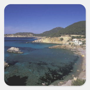 Europe, Spain, Balearics, Ibiza, Cala de Square Sticker