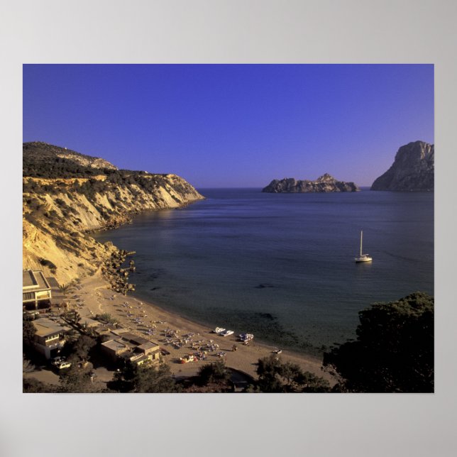 Europe, Spain, Balearics, Ibiza, Cala d'Hort Poster (Front)