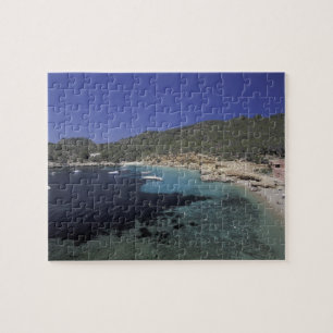 Europe, Spain, Balearics, Ibiza, Cala Salada. Jigsaw Puzzle