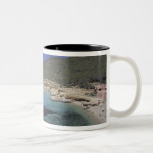 Europe, Spain, Balearics, Ibiza, Cala Salada. Two-Tone Coffee Mug