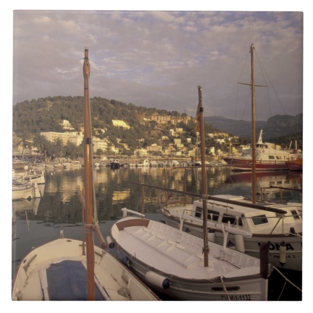 Europe, Spain, Balearics, Mallorca, Port de Ceramic Tile (Front)
