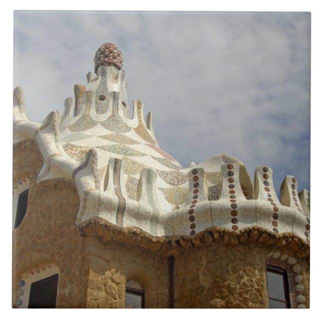Europe, Spain, Catalunya, Barcelona. Park Guell, 2 Tile (Front)