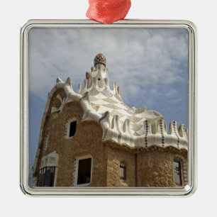 Europe, Spain, Catalunya, Barcelona. Park Guell, Metal Tree Decoration