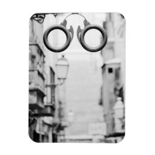 Europe, Spain, Mallorca. Eyeglass shop sign, Magnet