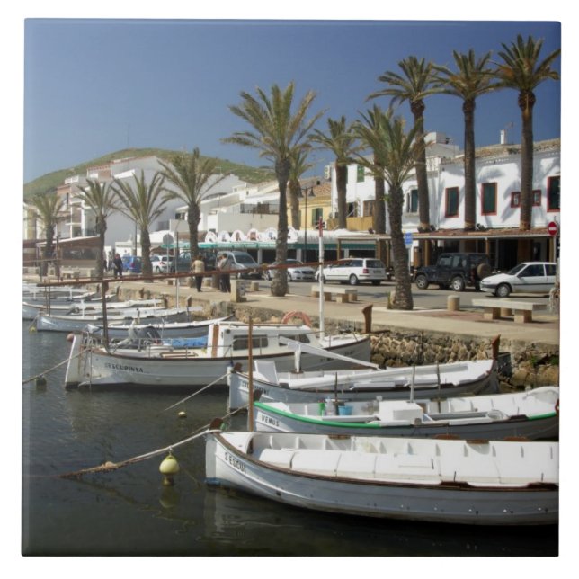 Europe, Spain, Minorca (aka Menorca). Fishing Tile (Front)