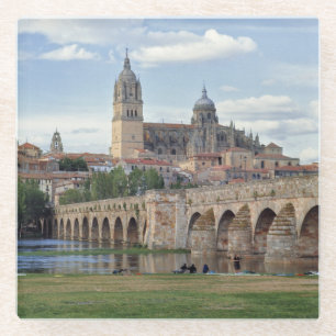Europe, Spain, Salamanca. The Roman bridge over Glass Coaster