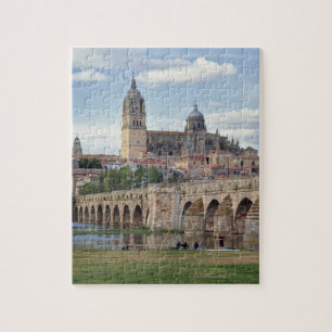 Europe, Spain, Salamanca. The Roman bridge over Jigsaw Puzzle