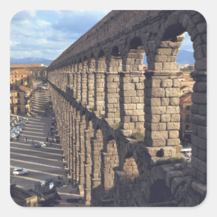 Europe, Spain, Segovia. Late light casts shadows Square Sticker