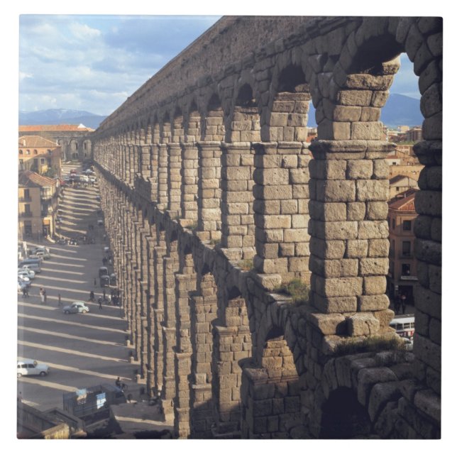 Europe, Spain, Segovia. Late light casts shadows Tile (Front)
