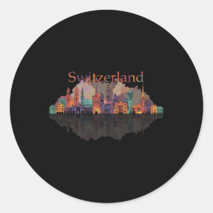 Europe Switzerland Alps Mountains Swiss Family Vac Classic Round Sticker