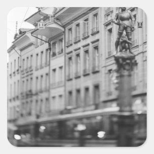 Europe, Switzerland, Bern. Tram, Marktgasse Square Sticker