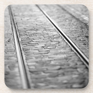 Europe, Switzerland, Bern. Tram tracks, 2 Coaster