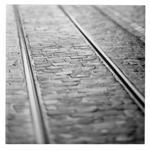 Europe, Switzerland, Bern. Tram tracks, 2 Tile