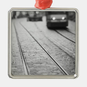 Europe, Switzerland, Berne. Tram tracks, Metal Ornament