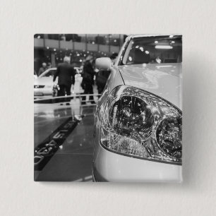 Europe, Switzerland, Geneva. Geneva Motor Show; 2 15 Cm Square Badge