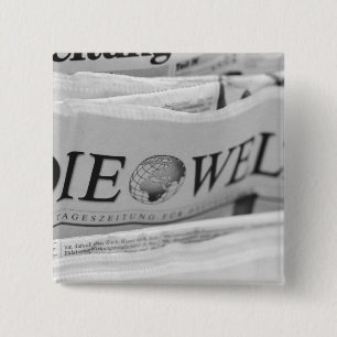 Europe, Switzerland, Lucerne. Die Welt The World 15 Cm Square Badge