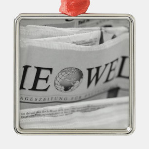 Europe, Switzerland, Lucerne. Die Welt The World Metal Ornament