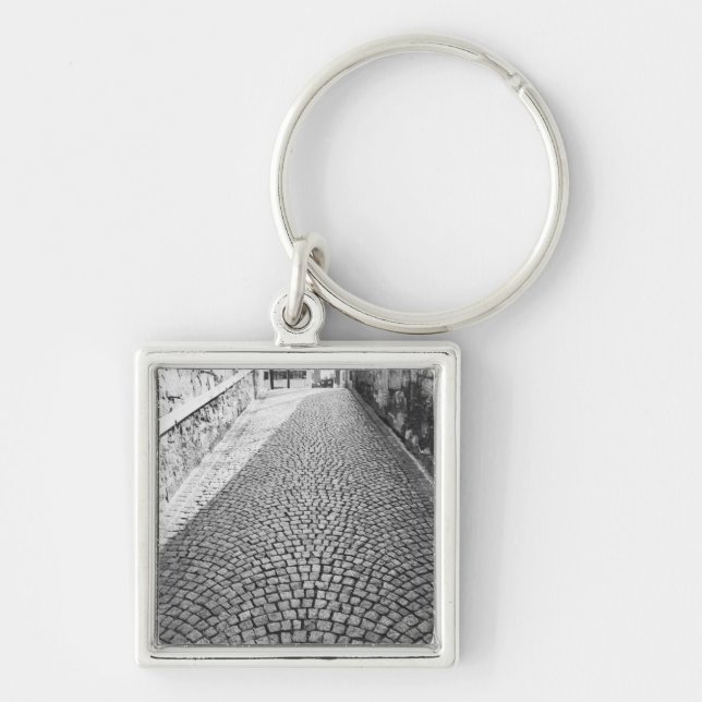 Europe, Switzerland, Zurich. Cobbled street, Key Ring (Front)