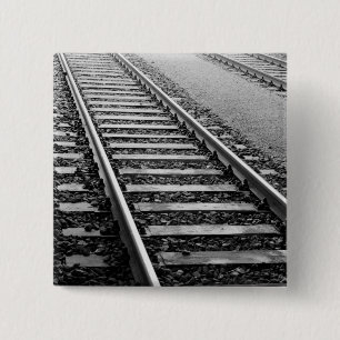 Europe, Switzerland, Zurich. Train tracks 15 Cm Square Badge