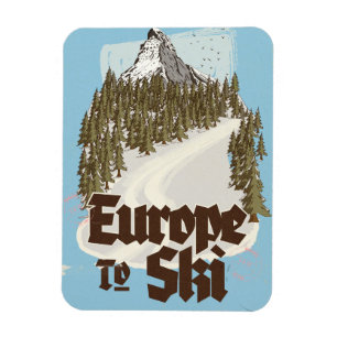 Europe To Ski Magnet