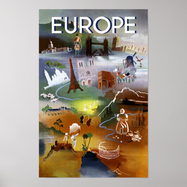 Europe travel poster (Front)