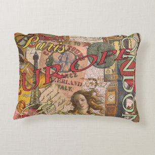 Europe Travel Vintage European Paris France Art Decorative Cushion