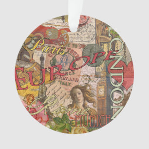 Europe Travel Vintage European Paris France Art Ornament