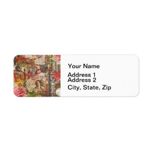 Europe Travel Vintage European Paris France Art Return Address Label