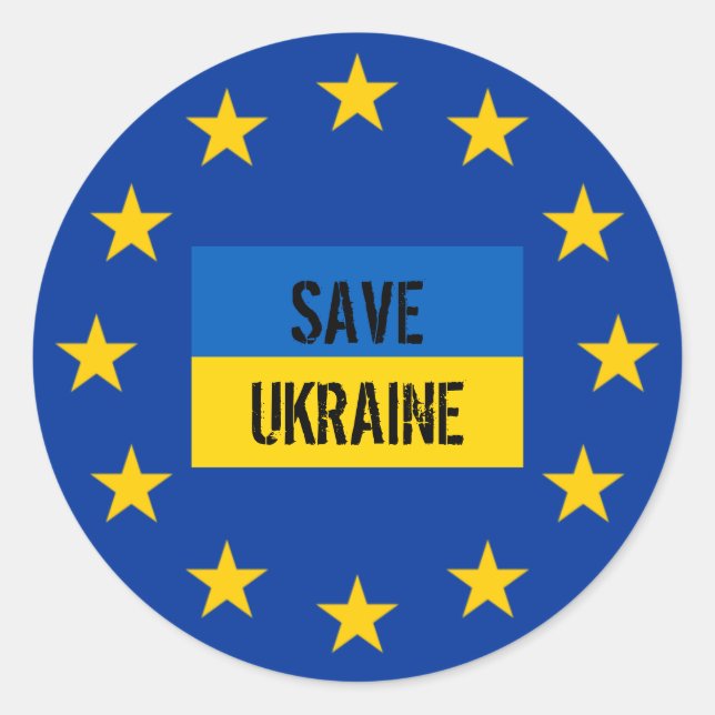 europe ukraine round sticker (Front)