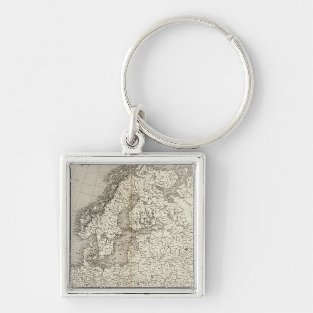 Europe uncolored map key ring (Front)