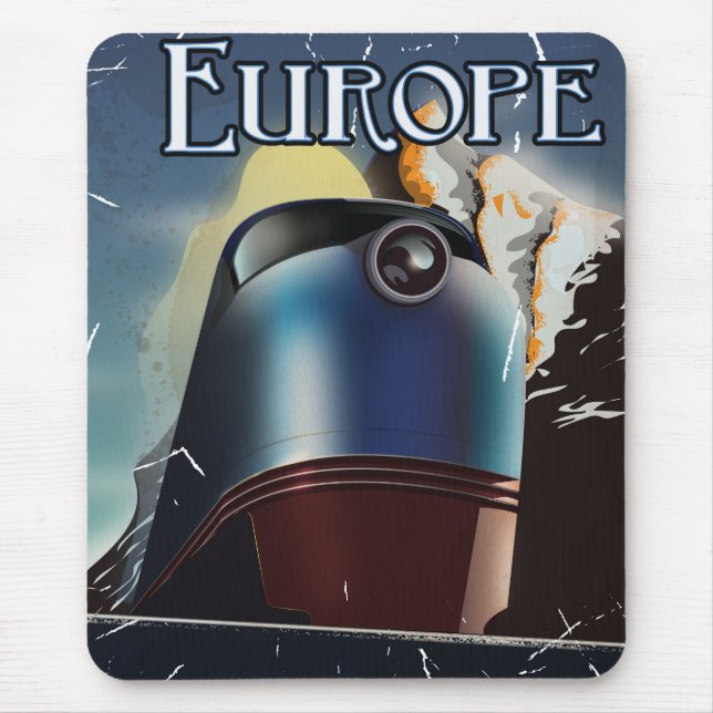 Europe Vacation travel poster Mouse Pad (Front)