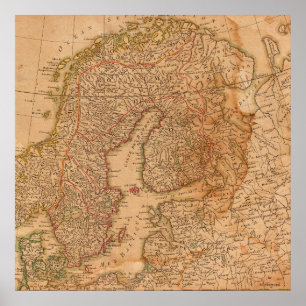 Europe Vintage Map Poster
