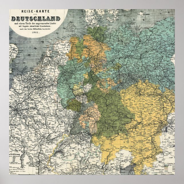 Europe Vintage Map Poster (Front)