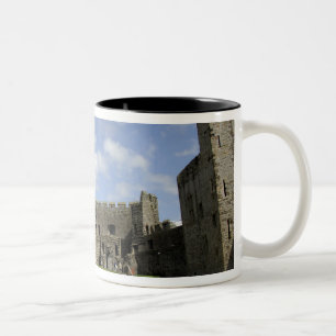 Europe, Wales, Caernarfon. Caernarfon Castle, Two-Tone Coffee Mug